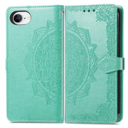 For iPhone 16e Mandala Flower Embossed Leather Phone Case(Green)