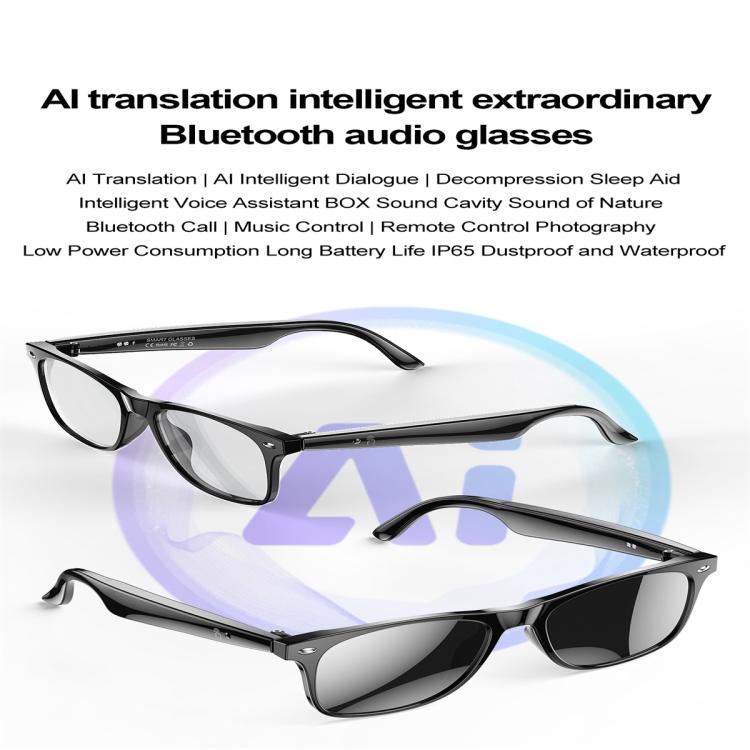 W100 Smart Glasses, Support AI Conversation / AI Intelligent Translation / Bluetooth Call(Black)