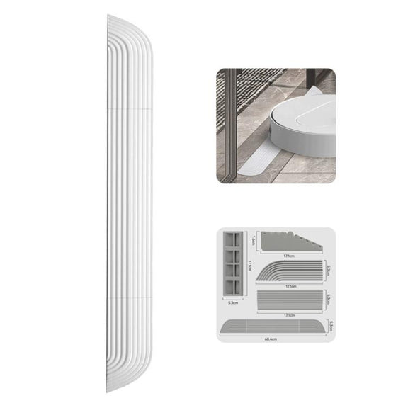 JUNSUNMAY For Ecovacs / iRobot / Mijia / Dreame Sweeping Robot Universal Silicone Threshold Bars Ramp Mat(White)