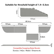 JUNSUNMAY For Ecovacs / iRobot / Mijia / Dreame Sweeping Robot Universal Silicone Threshold Bars Ramp Mat(Grey)