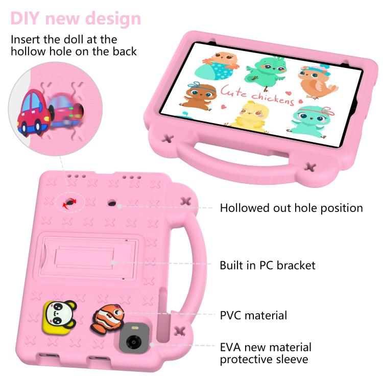 For Alldocube iPlay 60 Mini Pro Handle Kickstand Children EVA Shockproof Tablet Case(Pink)