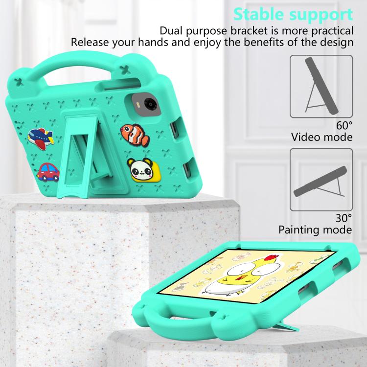 For Alldocube iPlay 60 Mini Pro Handle Kickstand Children EVA Shockproof Tablet Case(Mint Green)