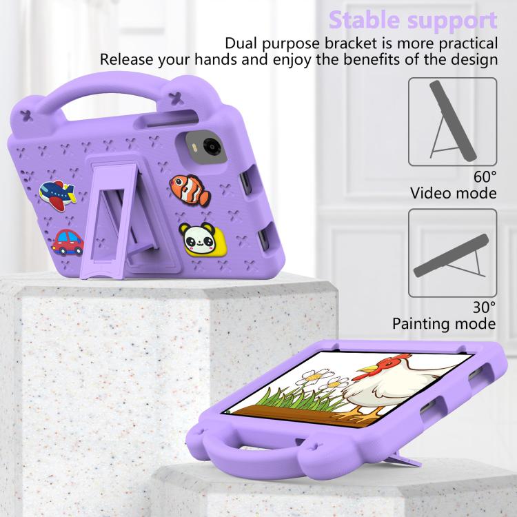 For Alldocube iPlay 60 Mini Pro Handle Kickstand Children EVA Shockproof Tablet Case(Light Purple)