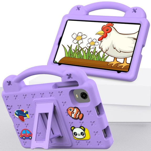For Alldocube iPlay 60 Mini Pro Handle Kickstand Children EVA Shockproof Tablet Case(Light Purple)