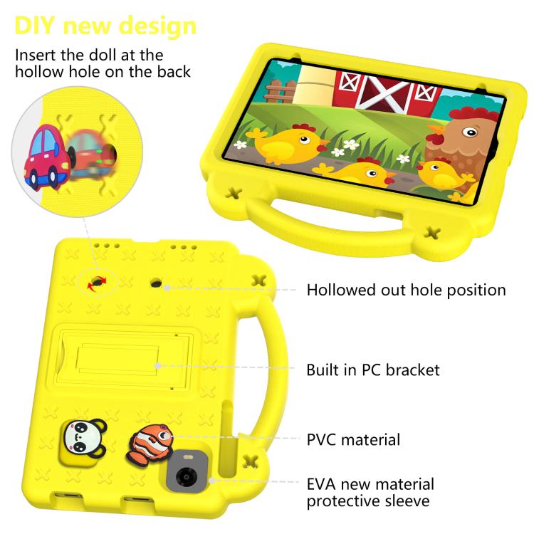 For Alldocube iPlay 60 Mini Pro Handle Kickstand Children EVA Shockproof Tablet Case(Yellow)