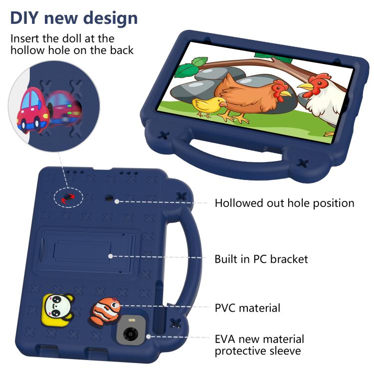For Alldocube iPlay 60 Mini Pro Handle Kickstand Children EVA Shockproof Tablet Case(Navy Blue)