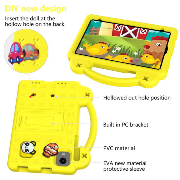 For Alldocube iPlay Mini 2 2024 Handle Kickstand Children EVA Shockproof Tablet Case(Yellow)