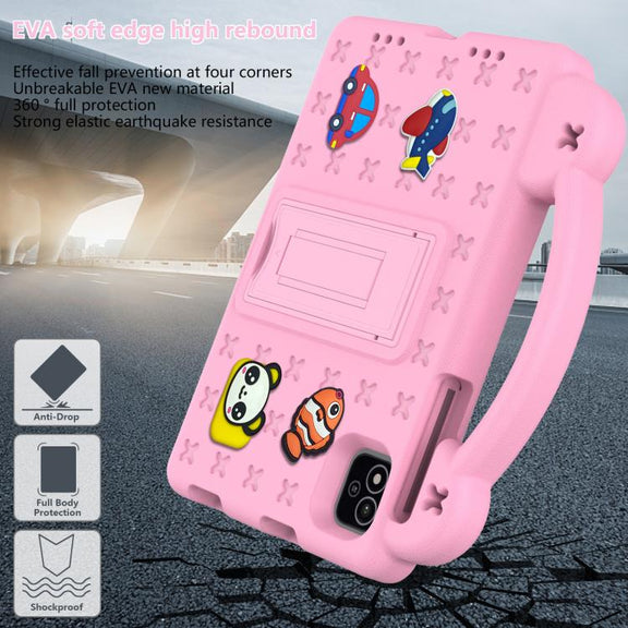 For NEC Lavie Tab T11 T1155 2024 Handle Kickstand Children EVA Shockproof Tablet Case(Pink)