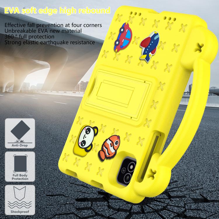 For NEC Lavie Tab T11 T1155 2024 Handle Kickstand Children EVA Shockproof Tablet Case(Yellow)