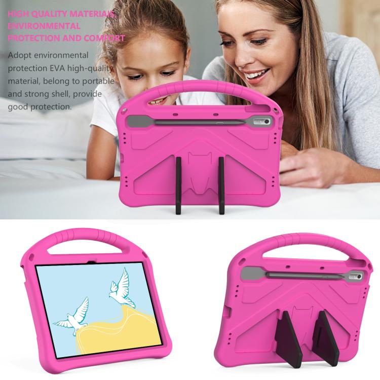 For NEC Lavie Tab T11  T1175FAS EVA Shockproof Tablet Case with Holder(Rose Red)
