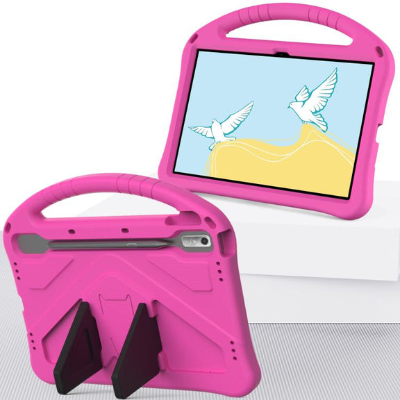 For NEC Lavie Tab T11  T1175FAS EVA Shockproof Tablet Case with Holder(Rose Red)
