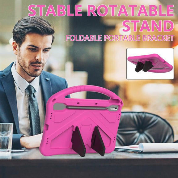 For NEC Lavie Tab T11  T1175FAS EVA Shockproof Tablet Case with Holder(Rose Red)