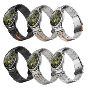 22mm Stainless Steel Safety Buckle Metal Watch Band(Silver)