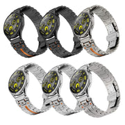 22mm Stainless Steel Butterfly Buckle Metal Watch Band(Silver Orange)
