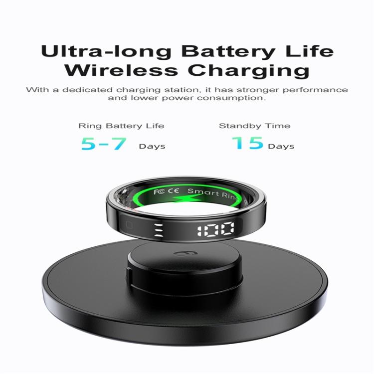 R11 SIZE 9 Smart Ring, Support Heart Rate / Blood Oxygen / Sleep / Multiple Sports Modes(Silver)
