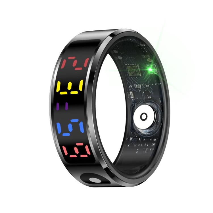 R12 SIZE 8 Smart Ring, Support Heart Rate / Blood Oxygen / Sleep / Multiple Sports Modes(Black)