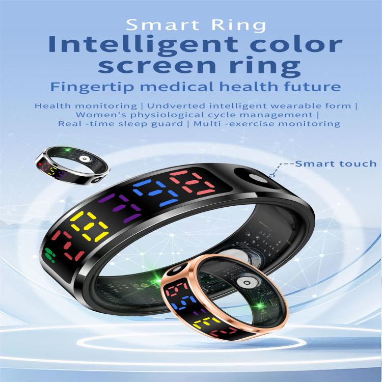 R12 SIZE 8 Smart Ring, Support Heart Rate / Blood Oxygen / Sleep / Multiple Sports Modes(Silver)