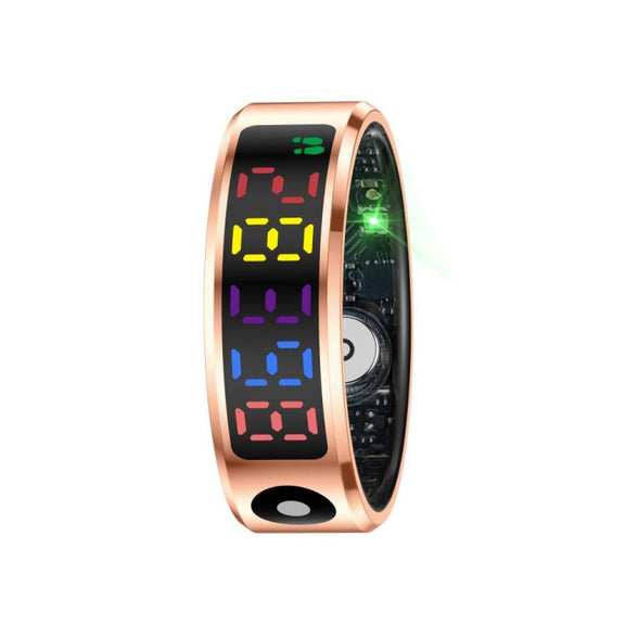 R12 SIZE 10 Smart Ring, Support Heart Rate / Blood Oxygen / Sleep / Multiple Sports Modes(Gold)