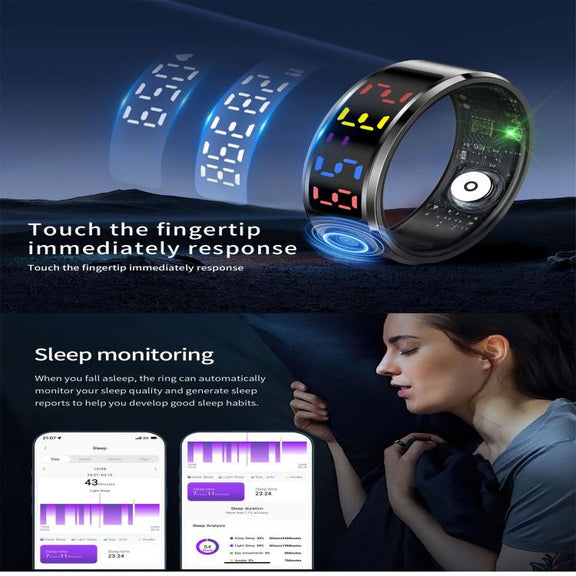 R12 SIZE 11 Smart Ring, Support Heart Rate / Blood Oxygen / Sleep / Multiple Sports Modes(Silver)