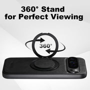 For Google Pixel 8a Suteni G3 Suteni G3 Oil Wax 360 Rotation Holder MagSafe Back Phone Case(Black)