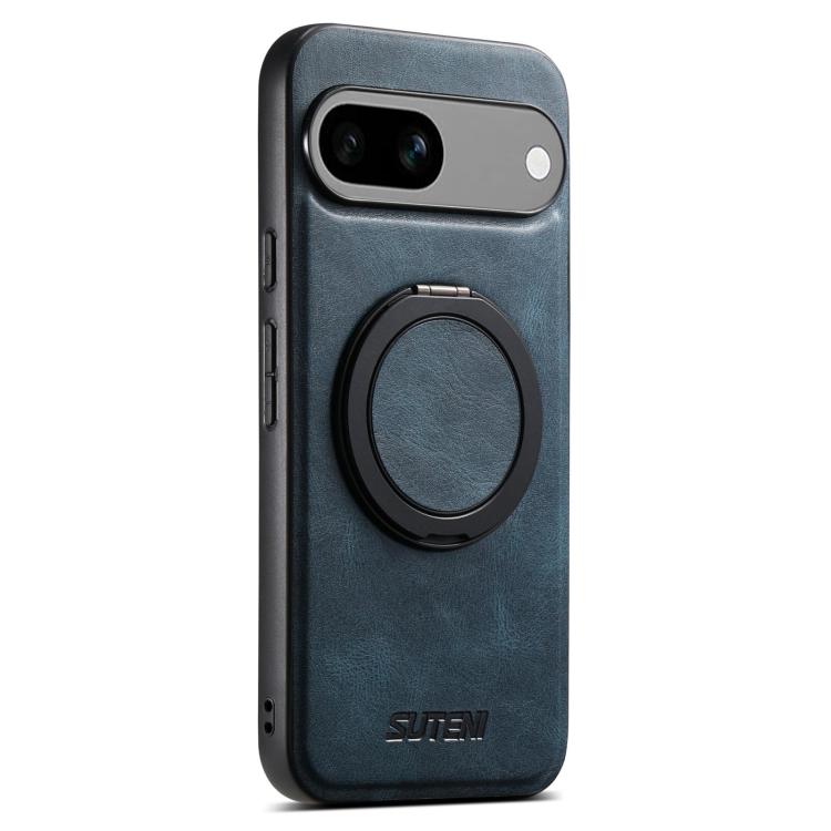 For Google Pixel 7a Suteni G3 Suteni G3 Oil Wax 360 Rotation Holder MagSafe Back Phone Case(Blue)