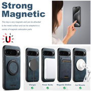For Google Pixel 7a Suteni G3 Suteni G3 Oil Wax 360 Rotation Holder MagSafe Back Phone Case(Blue)