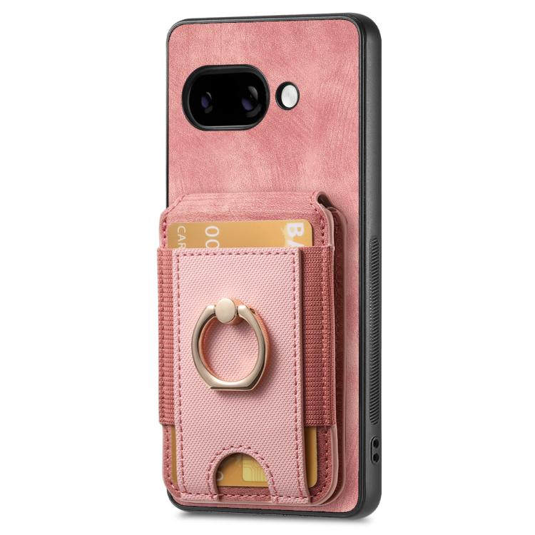 For Google Pixel 9a Retro Splitable Magnetic Stand Card Bag Leather Phone Case(Pink)