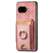 For Google Pixel 9a Retro Splitable Magnetic Stand Card Bag Leather Phone Case(Pink)