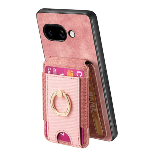 For Google Pixel 9a Retro Splitable Magnetic Stand Card Bag Leather Phone Case(Pink)
