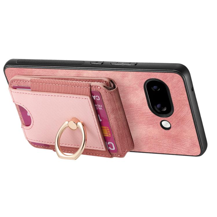 For Google Pixel 9a Retro Splitable Magnetic Stand Card Bag Leather Phone Case(Pink)