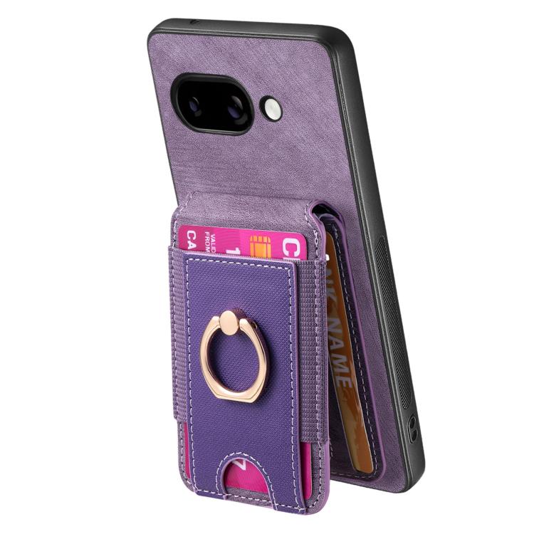 For Google Pixel 9a Retro Splitable Magnetic Stand Card Bag Leather Phone Case(Purple)