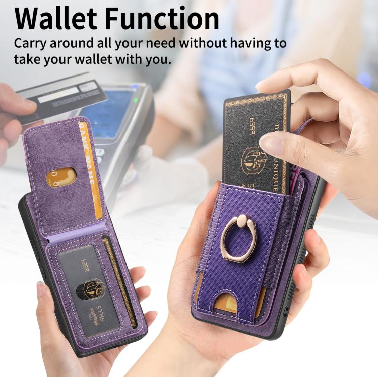 For Google Pixel 9a Retro Splitable Magnetic Stand Card Bag Leather Phone Case(Purple)