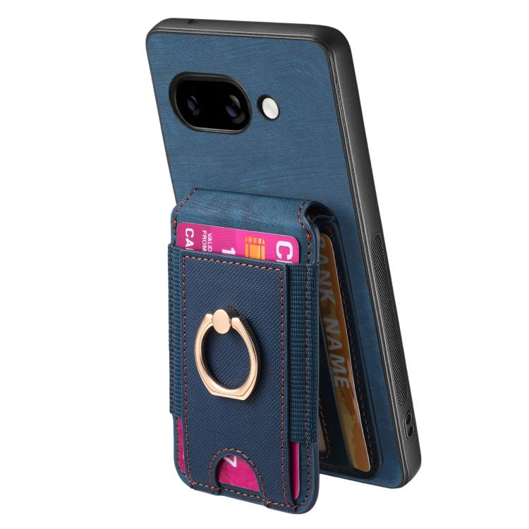 For Google Pixel 9a Retro Splitable Magnetic Stand Card Bag Leather Phone Case(Blue)