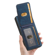 For Google Pixel 9a Retro Splitable Magnetic Stand Card Bag Leather Phone Case(Blue)
