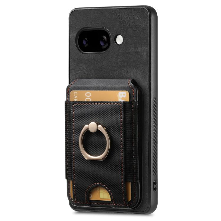 For Google Pixel 9a Retro Splitable Magnetic Stand Card Bag Leather Phone Case(Black)