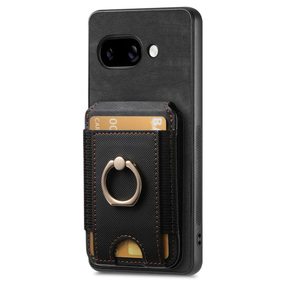 For Google Pixel 9a Retro Splitable Magnetic Stand Card Bag Leather Phone Case(Black)