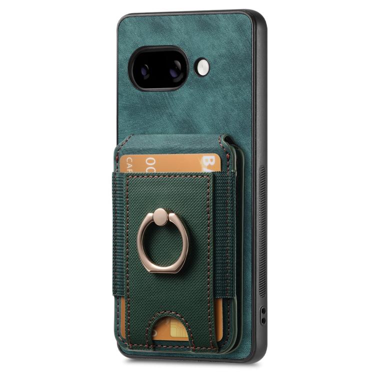 For Google Pixel 9a Retro Splitable Magnetic Stand Card Bag Leather Phone Case(Green)