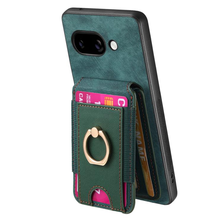 For Google Pixel 9a Retro Splitable Magnetic Stand Card Bag Leather Phone Case(Green)