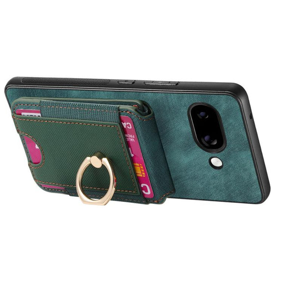 For Google Pixel 9a Retro Splitable Magnetic Stand Card Bag Leather Phone Case(Green)