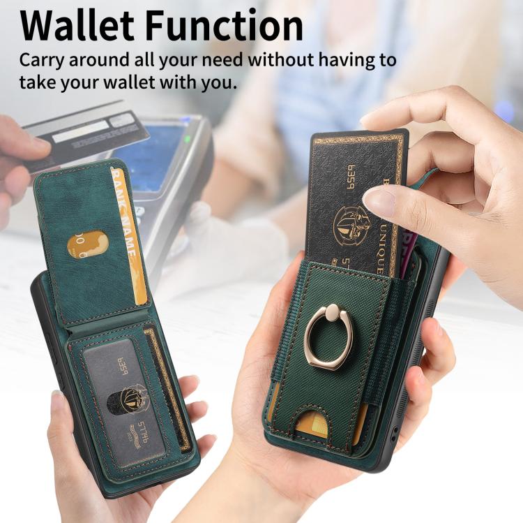 For Google Pixel 9a Retro Splitable Magnetic Stand Card Bag Leather Phone Case(Green)