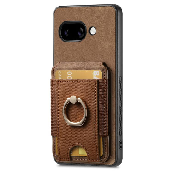 For Google Pixel 9a Retro Splitable Magnetic Stand Card Bag Leather Phone Case(Brown)