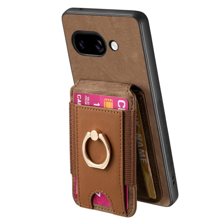 For Google Pixel 9a Retro Splitable Magnetic Stand Card Bag Leather Phone Case(Brown)