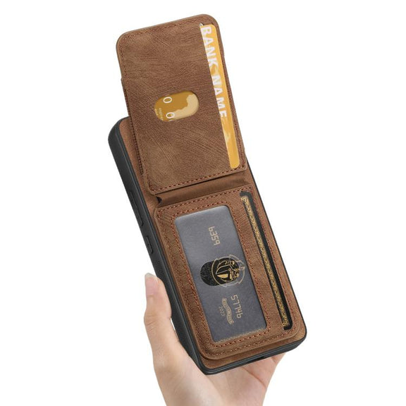 For Google Pixel 9a Retro Splitable Magnetic Stand Card Bag Leather Phone Case(Brown)