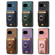 For Google Pixel 9a Retro Splitable Magnetic Stand Card Bag Leather Phone Case(Black)