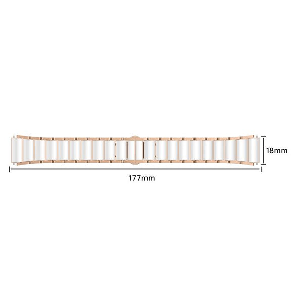 For Honor Band 9 Butterfly Buckle Ceramic White Metal Watch Band(Rose Gold)