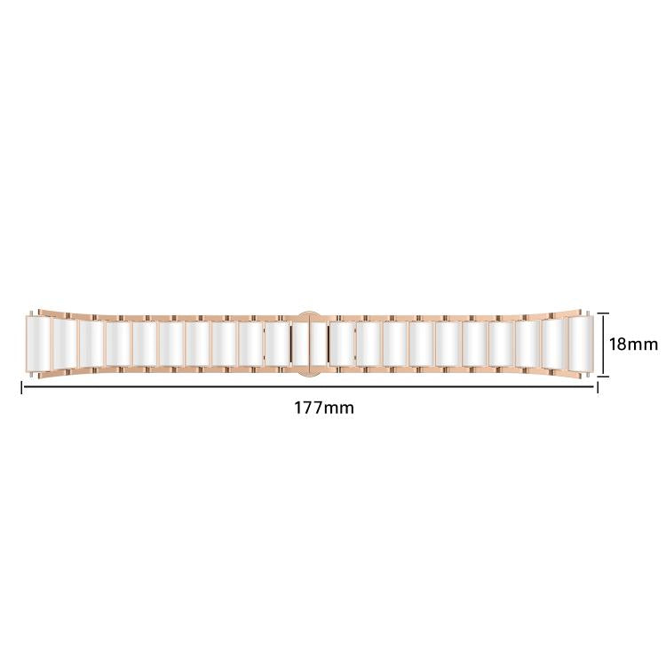 For Honor Band 9 Butterfly Buckle Ceramic White Metal Watch Band(Rose Gold)