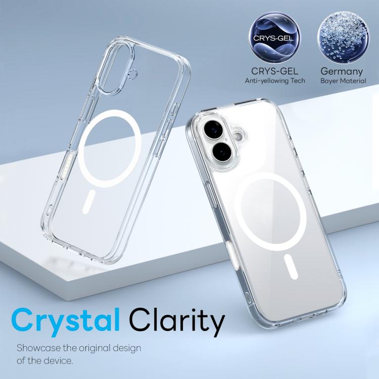 For iPhone 16 Plus NORTHJO 3 in 1 PC Magnetic Phone Case with Screen Film and Lens Film(Clear)