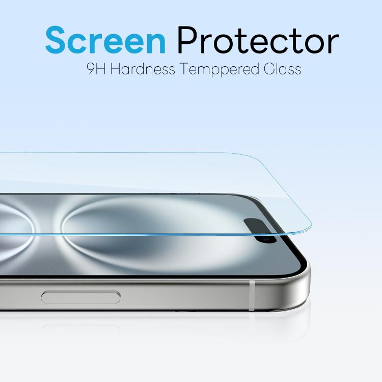 For iPhone 16 Plus NORTHJO 3 in 1 PC Magnetic Phone Case with Screen Film and Lens Film(Clear)