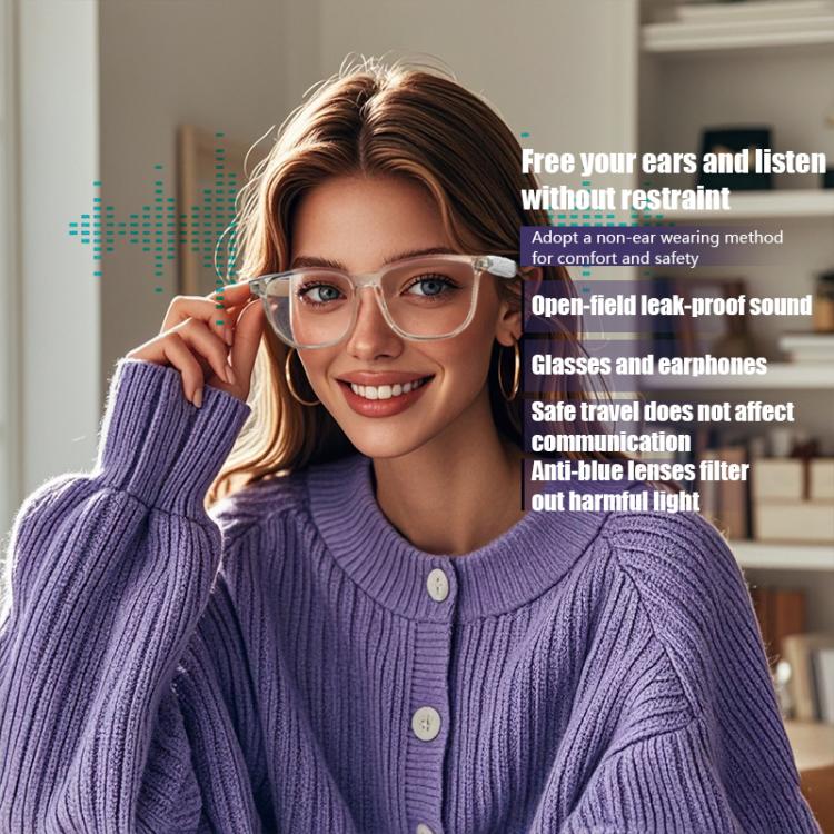 GS03 Smart Glasses, Support AI Smart Chip / Outdoor Sports / Bluetooth Call / Remote Control Photography(White)