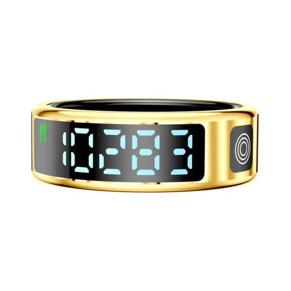 SR08 SIZE 9 Smart Ring, Support Hand Gestures Control / Wellness Tracking / Multiple Sports Modes(Gold)